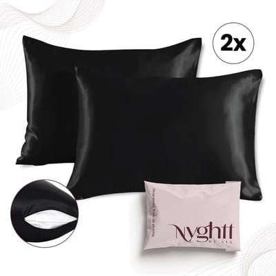 Nyghtt by Sia - Kussenslopen - Ritssluiting- Set van 2 - Antiklit - Satijn - Zijden kussensloop - Huidverzorging - Haarverzorging