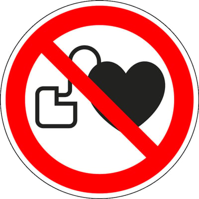 Verboden voor pacemakers bord, kunststof, P007 200 mm
