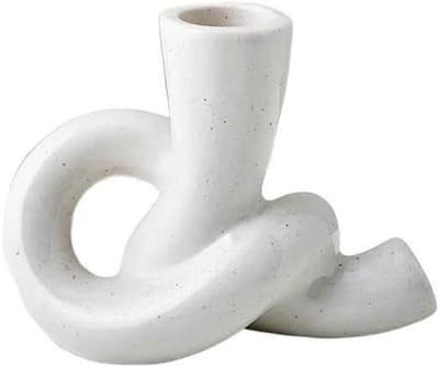 Kandelaar Houder - Kaarsenhouder Decoratief - Tafeldecoratie - Duurzaam Keramiek - 10x10x10 mm - Wit