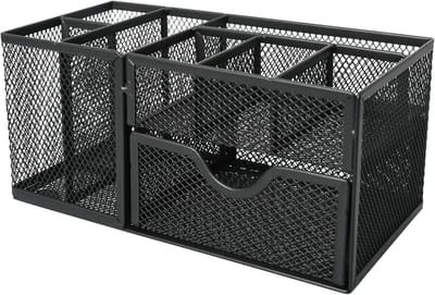 Multifunctionele Desk Organiser in Zwart voor Efficiënte Kantoor- en Thuisopslag, Ruimtebesparend en Stijlvol