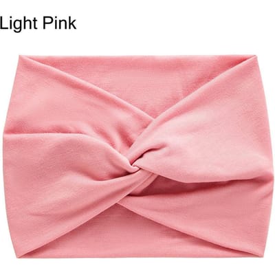 Accessoires Cheveux Torsadés Extra Larges Épais Bandeaux Turban Bandeau d'Entraînement Head Wraps pour Femmes rose clair
