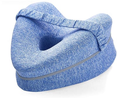 Memory Foam Leg Lift Pillow - Unisex - Geschikt voor zijslapers - Verlicht ischias, beenpijn - Geschikt voor zwangere vrouwen - Memory Foam Materiaal - 24*22*13cm-Blauw
