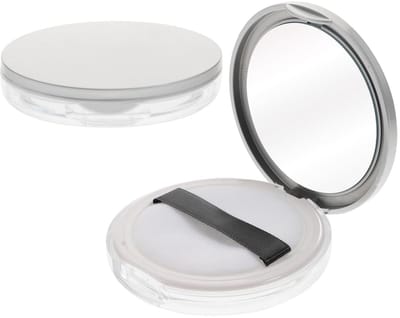 Allecto - Lege Poeder Puff Container - Draagbare Poederdoos - Met Spiegel - Kleurrijke Poedercontainer - Geschikt voor Reizen - Compact en Lichtgew..
