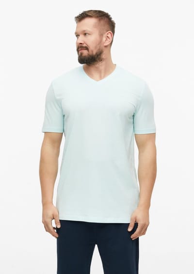 Zachte V-hals T-shirt van katoen jersey met zacht logo detail s.Oliver