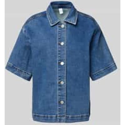 Regular fit jeansblouse met 1/2-mouwen, model 'DOLMA'