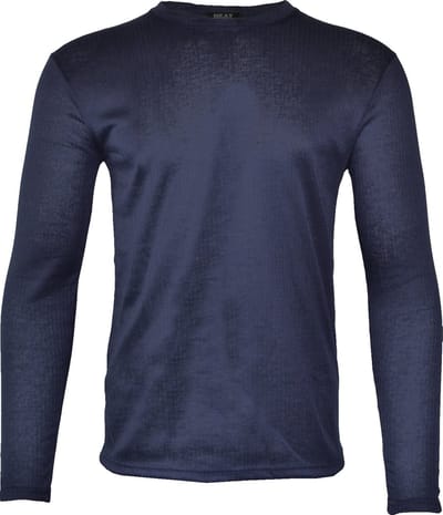 Heat Booster - Thermoshirt heren - met fleece gevoerd - Navy Blauw - M