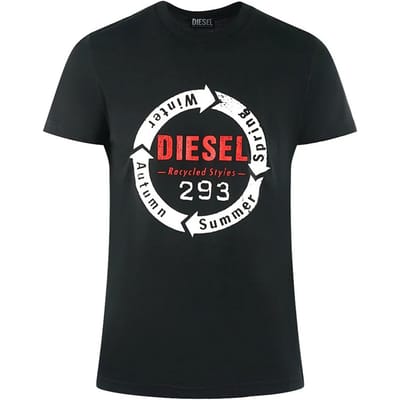 Diesel Unisex Volwassenen Gerecycleerde Stijlen Logo T-Shirt (Zwart)