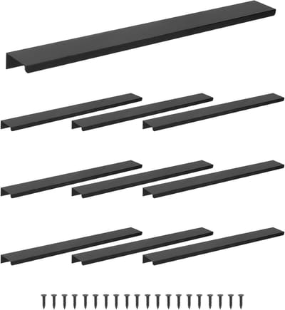 10 Stuks 300mm Kastgrepen en Ladegrepen met Schroeven voor Meubels en Keukenaccessoires (Zwart)