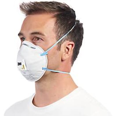 Stofmasker 3M Cool Flow 8822, wegwerp, type deeltjesmasker FFP2, EN 149:2001 + A1:2009, met ventiel, polypropeen, wit, 10 stuks