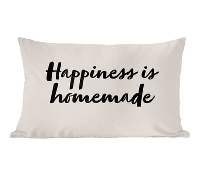 Sierkussens - Kussentjes Woonkamer - 60x40 cm - Quotes - Spreuken - Happiness is homemade - Geluk
