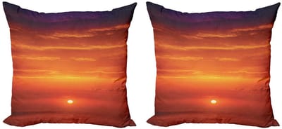 ABAKUHAUS Kussenhoes Ozean – 2x60x60 cm – Dubbelzijdig Digitaaldruk – Oranje