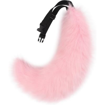 Pluizige nepbont Wolf Vos Staart Halloweenfeest Cosplay Kostuum one size white