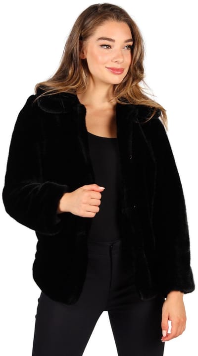 Luxe bontjas Astrakan Zwart Volwassenen Unisex Zwart Herfst/Winter Maat XL/XXL
