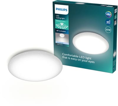 Philips Moire Plafondlamp - Glittereffect - Koelwit licht: 4000K - Diameter: 38 cm - 20W - Rond - Wit