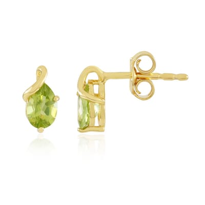 Cavill - 925 Sterling Zilver Verguld - Peervormige Peridot Oorbellen 0,7 Ct - Elegante Groene Druppel Oorbellen Dames Sieraden