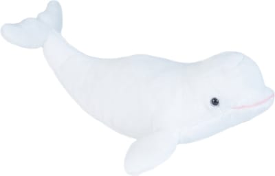 Wild Republic Pluche Beluga walvis knuffel - creme wit - 25 cm - Dieren knuffels - walvissen