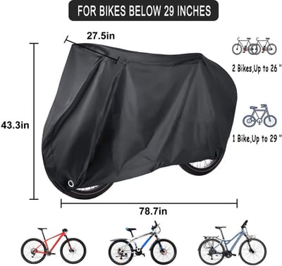 Dailygoods- Fietshoes waterdicht - Fietshoes voor 2 fietsen - Beschermhoes - Opbergtas - UV-bestendig - 190T nylon met PU coating - Fietskap