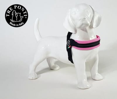 Tre Ponti Fibbia Verstelbaar Tuig Roos - Borstomtrek 39 - 43 cm