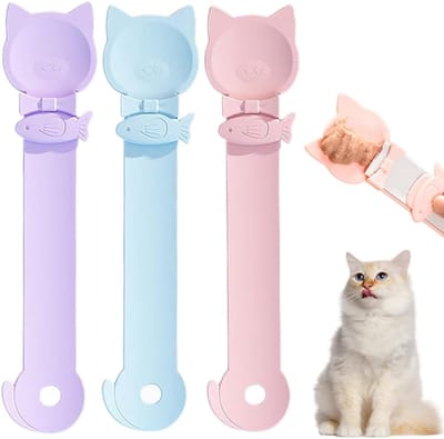 3 Stuks - Handige Kattenliklepel - Kattenvoer - Premium Cat Treat Squeezer & Doseerlepel - Voor Vloeibare Kattensnacks & Pasta - Hygiënisch Voeren zonder Verspilling - Met Ophangoog