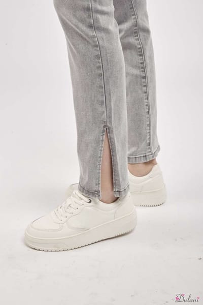 Broek Toxik3 hoge taille met split grijs