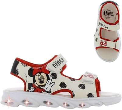 Disney Minnie - Sandalen voor meisjes - Minnie Mouse Lichtgevende schoenen voor kinderen - Zomerschoenen van 2 tot 8 jaar - Maat 25 - Beige