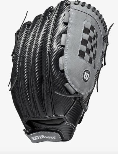 Wilson - MLB - Softbalhandschoen - Slow Pitch - Honkbalhandschoen - A360 - Softball - Volwassenen - (zwart/grijs) - 13 inch