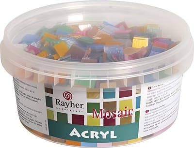 Rayher Hobby Mozaiek steentjes - glitter kleuren - 300 gram - mozaieken - stenen