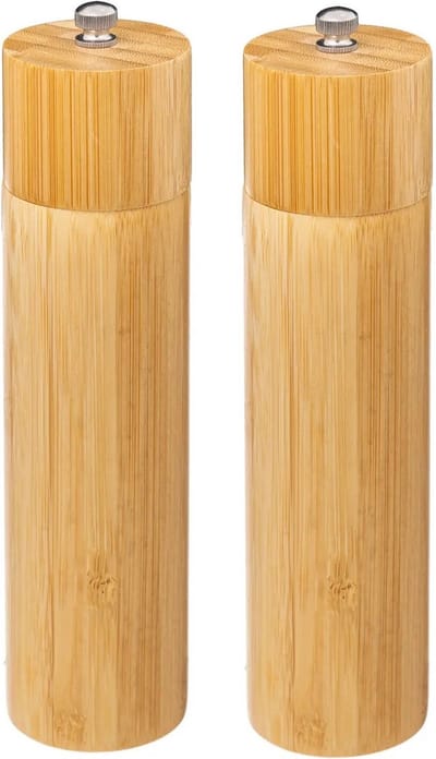 5Five Pepermolen/zoutmolen - 2x - bamboe - 22.5 cm