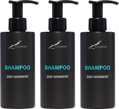Shampoo Zen Moment 300 ml - met pomp - zwarte fles - set van 3 stuks - voordeelverpakking - haarverzorging