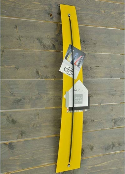 Memohouder om op te hangen Memo Curve - Geel - Roestvrij staal