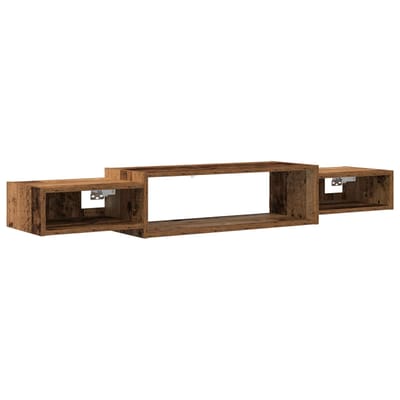 vidaXL - Wand - gemonteerd - TV - Kast - Muurmontage - Oud - hout - 140 - x - 28 - x - 21 - cm