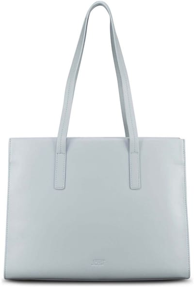 JOST Leren business tas shopper met laptopvak Arva Business Shopper Misty Blue blauwgrijs