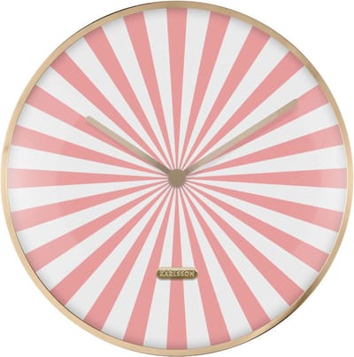 Karlsson Wandklok Candy Swirl Dome - Roze - Ø40cm - Wandklok Modern