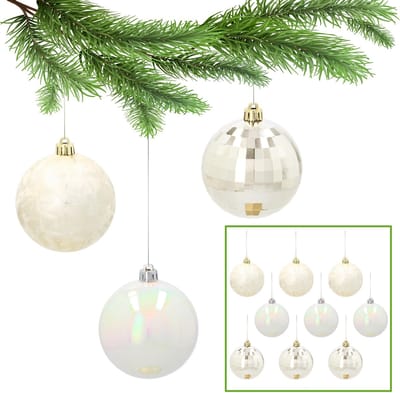Gouden kerstballen, set van plastic kerstballen, kerstboom ornamenten 8cm, 9 stuks