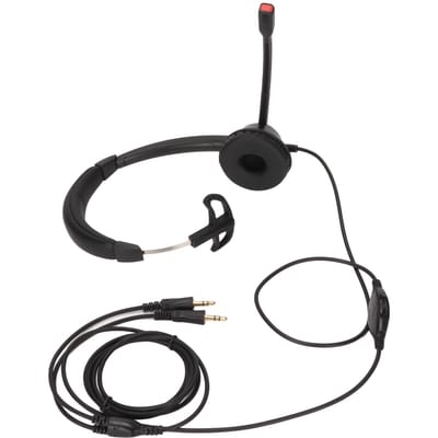 3,5 mm Mono Headset 3 Secties Dubbele 3,5 mm Stekker PC Zakelijke Headset Ondersteunt Gespreks- en Luidsprekervolumeregeling