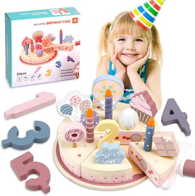 Houten Verjaardagstaart Speelgoed - Kwalitatieve Accessoires voor Kinderkeuken