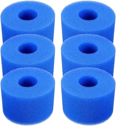 6 Stuks Herbruikbare en Wasbare Foam Filterpatronen voor Zwembaden en Hot Tubs, Type S1