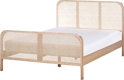 GONFARON - Tweepersoonsbed - Lichtbruin - 140 x 200 cm - Dennenhout
