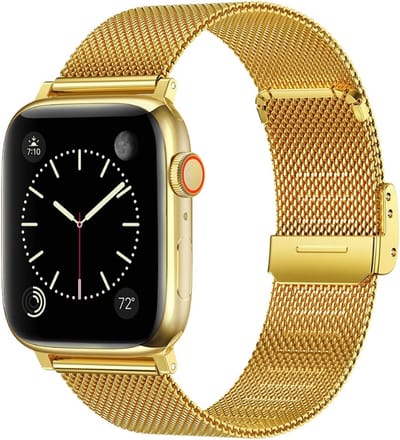 WAEYZ - Bandje Geschikt voor Apple Watch 42/44/45/49 mm Bandje Roestvast Metaal gewoven - Metalen bandje Geschikt voor Apple Watch Met Magneetsluiting - Zilver