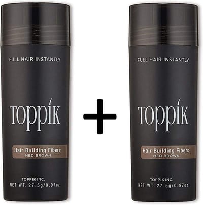 2x Toppik Hair Building Fibers Large 27,5 gram - Middenbruin