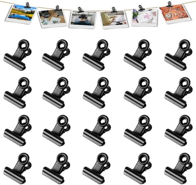 EXCITAT 20 stuks - Clips - Metalen verpakkingsclips - Fotoclips - Geschikt voor thuis, kantoor, school, winkel - Zwart