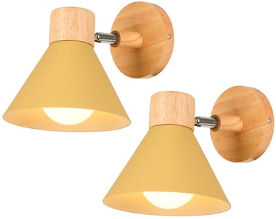 2 Stuks Wandlamp Moderne Binnen E27 Wandverlichting Verstelbare voor Slaapkamer Woonkamer Gang Geel