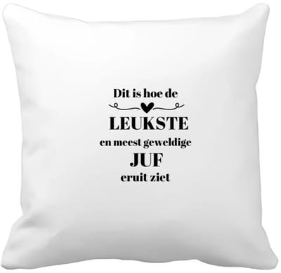 Akyol - dit is hoe de leukste en meest geweldige juf eruit ziet Kussen hoes - Juf - leraressen - verjaardag - cadeautje voor juf - juf artikelen - kado - geschenk - collega's - 40 bij 40 cm