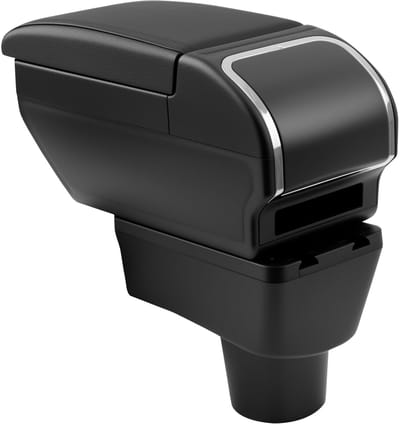 Dailygoods- Autoarmleuning Dubbellaags - Middenarmsteun - Bekerhouder - Compatibel met Mitsubishi Mirage Attrage 2014-2023 - Opbergruimte - Comfortabel gebruik - Armsteun
