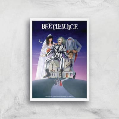 Beetlejuice Giclee Art Print - A4 - White Frame
