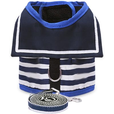 Hondentuig Lijn Set met Metalen Sluiting Schattig Klein Verstelbare Lengte Huisdier Borst Rug Benodigdheden Blauw S S(for 2-4kg) blauw