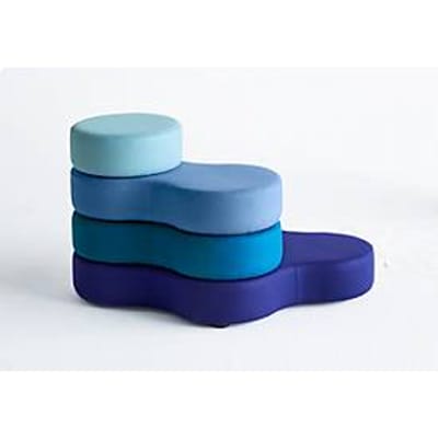 Zitsysteem TAPA Round I, stof, modulair, met draaimechanisme, B 800 x H 620 mm, blauw/blauw