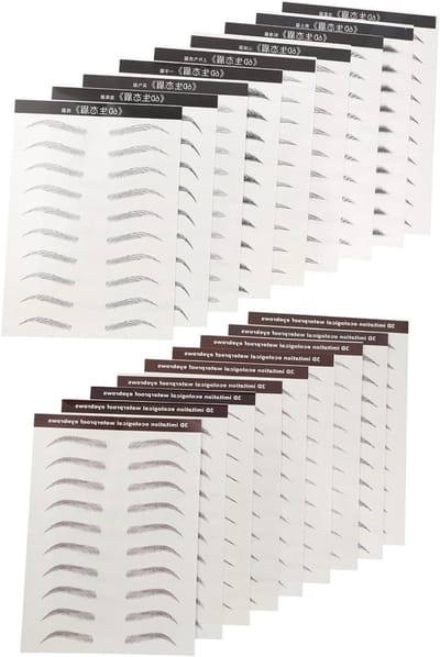 Nep Wenkbrauwen Stickers - Wenkbrauw Transfers - Make-up Aanbrengen - Direct Resultaat - 18 Stuks - Zwart Bruin