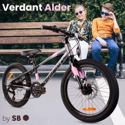 Verdant Kinderfiets voor jongens aluminium jeugdfiets 20 inch 6 versnellingen Shimano fiets voor kinderen van 6 tot 10 jaar in hoogte verstelbaar (Grafiet Roze)