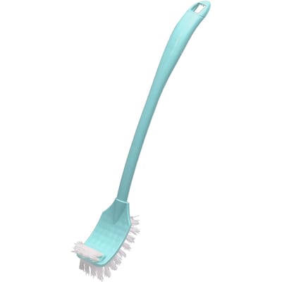 Toiletborstel Lange Steel Randreiniging Dubbelzijdig Gebogen Hoofd Toiletpot Reiniger Borstel voor blauw